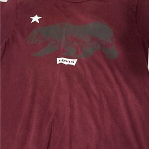 Levi's California Bear in burgundy and Black graphic t-shirt SM Y2K, beachcore,